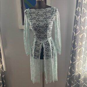 Vintage 1950’s/ 60s Lace Open Front Skirt Overlay Dress